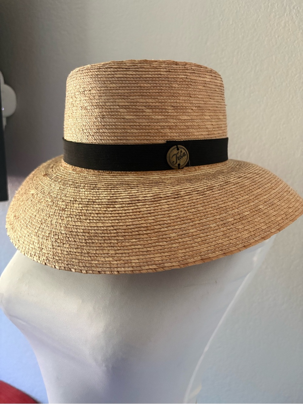 Tula handwoven brook hat with black ribbon band